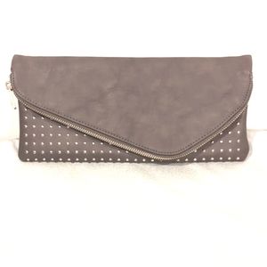 NWOT Chic Dark Grey Vegan Leather Clutch by Sole Society